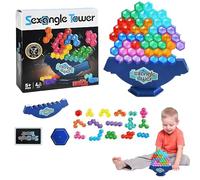 Stacking Toys - Building Blocks | Hexagonal Building Blocks | Tower Balance Game | Board Team Tower Game | Stem Toys for Kids and Adults Learning Activities for Family Games Nightes