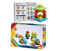 Stacking Toys - Building Blocks, Pyramid Stacking Set, Colorful Educational Stem Sensory Toys | Creative Build Fine Motor Skill Development Games For Kids Ages 4 6 Classroom Home Play