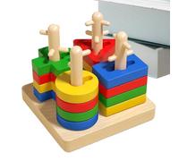 Stacking Toys - Shape Color Recognition Blocks, Educational Matching Game, Early Learning Playset for Kids, Cognitive Development Activity, Inspired Fun Preschool Skill Builder