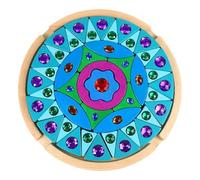 Stacking With Gems - Wooden Rainbow Puzzle Set, Colorful Wood, Gem Shapes | Educational Puzzle Rainbows, Stacking Skill Development, For Play Activity