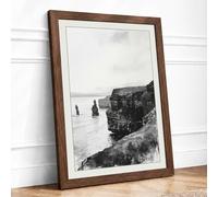 Stacks Coastal Framed Wall Art Print A3 (42×29.7cm) Walnut, Wall Decor for Living Room, Bedroom, Office & Home, Ready to Hang, Art Gift