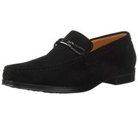 Stacy Adams Men's Neville Moc-Toe Slip-on Penny Loafer, Black Suede, 10 EE-Wide