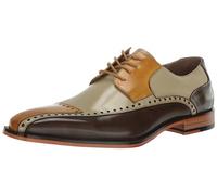 STACY ADAMS Men's Plaza Cap Toe Oxford, Olive Multi, 12