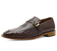 Stacy Adams Men's Rubiano Side Buckle Slip on Loafer, Brown, 12