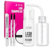 STACY LASH Lash Shampoo Kit Foaming Cleanser 3.38 fl.oz/100ml with Eye Lash Spoolies & Rinse Bottle & Cleansing Pad & Brush for Eyelash Extensions & Clusters & Natural Eyelashes