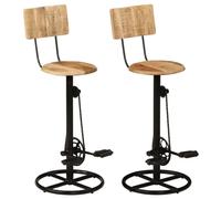 stacy natural solid mango wooden bar stools in a pair