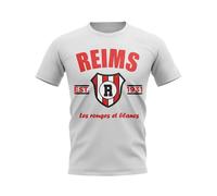 Stade de Reims Personalised Reims Established Football T-Shirt in White | Size: XS Stade de Reims White XS
