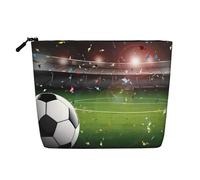 Stadium Football Arena Sports Patterned Women's Cosmetic Bag, Single Layer Toiletry Bag, Suitable for Daily Storage, Travel, and Business Trips.