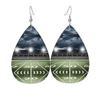 Stadium Football Satdium Field Light Night Earrings For Women Leather Dangle Lightweight Teardrop Earrings Jewelry For Women