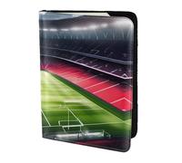 Stadium Football Satdium Field Light Night Print 5.5in Passport Travel Document Wallet Case Stylish Secure Men Women For Travelers, Black, One Size