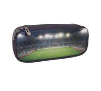Stadium Football Satdium Field Light Night Print Leather Pencil Case, Big Capacity Pencil Pouch Stationery Pen Bag Multifunctional Pencil Bag Marker Pen Case for School Student Girl Boy Women Men