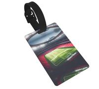 Stadium Football Satdium Field Light Night Printed Small Luggage Tags Portable Bag ID Holders with Adjustable Strap for Travel Gear