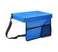 Stadium Seat Cushion - Launder's Seat Cushion, Blue Padded Stadium Seats for Bleacher Includes Shoulder Strap | Hooks, Cup Holder & Pocket