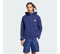 adidas Men's Stadium Small Logo Full-Zip Hoodie Sweatshirt, dark blue, XXL