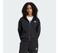 adidas Women's Stadium Small Logo Full Zip Hoodie Sweatshirt, black, M