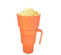 Stadium Tumbler with Snack Bowl, Cup Bowl Combo with Straw, 1000ML 2-in-1 Snack Drink Cup, ABS Material, High Temperature Resistant, for Going to The Cinema, Park, Sports Field, Home