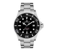 Stadlbauer Lorenz 090000AA Men's Analogue Quartz Watch with Stainless Steel Strap, Silver/Black, Bracelet