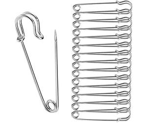 Stadux 30Pcs Large Safety Pins, 2 Inches Strong Safety Pins For Hefty Materials Like Blanket Quilt Upholstery & Fabric, Stainless Steel Sliver
