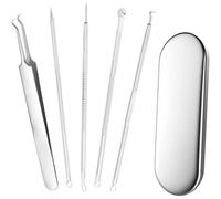 Stadux Professional Blackhead Remover Kit - 6-in-1 Comedone Extractor Set, 5-Piece Stainless Steel Pimple Tools, Ergonomic Design