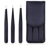 Stadux Professional Eyebrow Tweezers Set for Facial Hair Women, Stainless Steel Tweezers for Men & Women, Precision Tips Tweezers for Grooming Facial Hair, Plucking Brows and Ingrown Hair