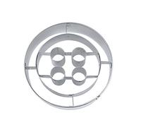 Staedter Embossing Button Shape Cookie Cutter, 5 cm, Stainless Steel, Silver