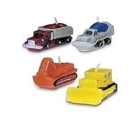 Staedter - Set of 4 candles in the shape of construction vehicles, in paraffin, multicolored, size about 4-5 cm.