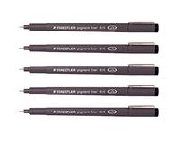Staedtler 0.05 mm Pigment Liner Fineliner Sketching Drawing Drafting Pens Pack of 5