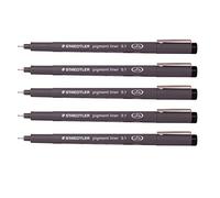 Staedtler 0.1 mm Pigment Liner Fineliner Sketching Drawing Drafting Pens Pack of 5