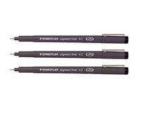 Staedtler 0.2 mm Pigment Liner Fineliner Sketching Drawing Drafting Pens Pack of 3