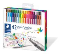 STAEDTLER 0.3 mm Triplus Fineliner Superfine Point Pens - Assorted (Pack of 42)