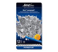 Staedtler Mars Lumograph 100 G12 Graphite Pencils – Assorted Degrees 6B-4H (Tin of 12)