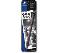 STAEDTLER 100B G6 Mars Lumograph Pencils, Black, Pack of 6