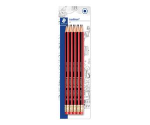 STAEDTLER 112HBBK10D Tradition Graphite Pencil for Drawing & Sketching - HB, Eraser-Tip (Pack of 10)