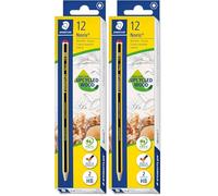 STAEDTLER 120-2 Noris Graphite Pencils for Writing and Sketching - 2B (Box of 12) (Pack of 2)