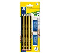 Staedtler 120 RBK6D Pencil HB Pack of 6 with 2 Erasers
