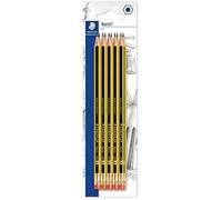 STAEDTLER 122-2 BK10 Noris Graphite Pencil with Eraser Tip - HB (Pack of 10)