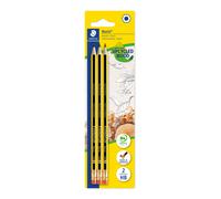 STAEDTLER 122-2BK3DA Noris Graphite Pencil with Eraser Tip - HB (Pack of 3)