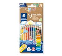 STAEDTLER 128 NC10 Noris Jumbo Triangular Colouring Pencils, Assorted Colours, 1 count (Pack of 1)