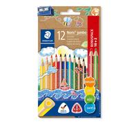 STAEDTLER 128 NC12P1 Noris Jumbo Coloured Pencils in Assorted Colours, Pack of 1