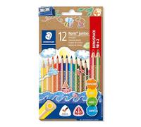 STAEDTLER 128 NC12P1 Noris Jumbo Coloured Pencils in Assorted Colours, Pack of 1