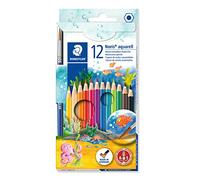 STAEDTLER 144 10NC12 Noris Aquarell Watercolour Pencils - Assorted Colours (Pack of 12)
