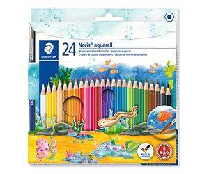 STAEDTLER 144 10NC24 Noris Aquarell Watercolour Pencils - Assorted Colours (Pack of 24)