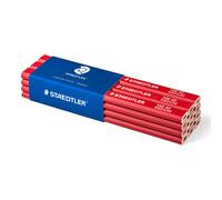 STAEDTLER 148 40 Medium Carpenters Pencil - 2H, 175 mm (Pack of 12), black