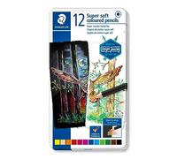 STAEDTLER 149C M12 Design Journey Super Soft Colouring Pencils - Assorted Colours (Tin of 12)
