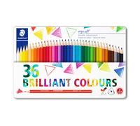 STAEDTLER 157 M36 Ergosoft Triangular Colouring Pencils - Assorted Colours (Tin of 36 Pencils)
