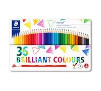STAEDTLER 157 M36 Ergosoft Triangular Colouring Pencil, Assorted Colours, Tin of 36