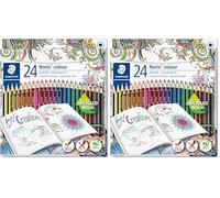 STAEDTLER 185 C24JB Noris Colour Colouring Pencils - Johanna Basford Edition - 24 Assorted Colours (Pack of 48 Pencils)