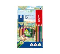 STAEDTLER 187 C12P1 Noris Colour Colouring Pencils (Increased Break-Resistance, Triangular Shape, Attractive Design, Ergonomic Soft Surface, Wopex Material, Set of 16 Brilliant Pens in Cardboard Case)