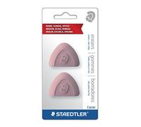 Staedtler 2 Piece Eraser, Pink, Trianglular, Rose, Triangulaire (52503BK2A6)