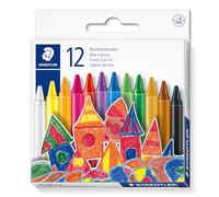 STAEDTLER 220 08 C12 Wax Crayons - 8mm Line Width, Assorted Colours (Pack of 12)